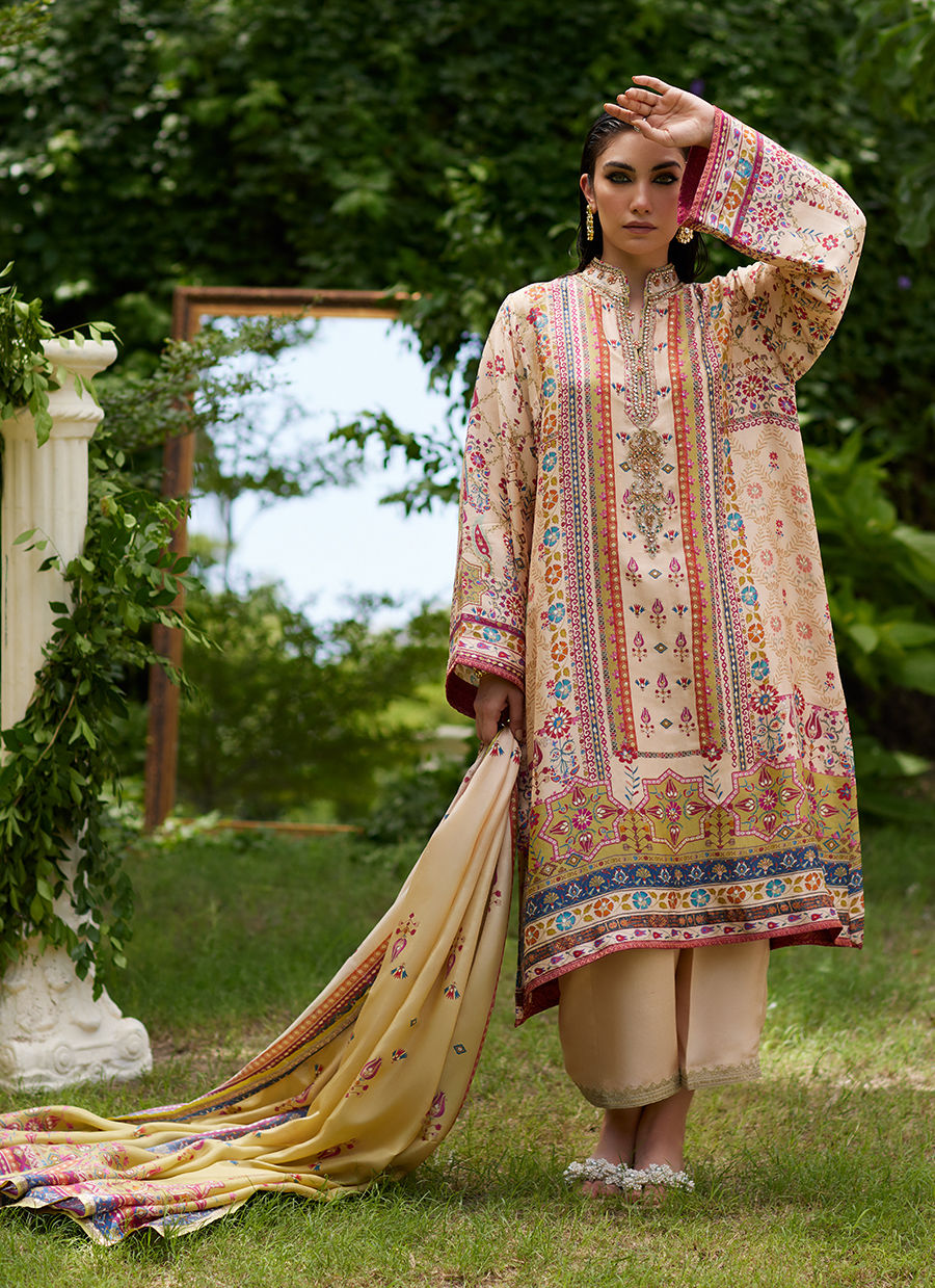 Farah Talib Aziz | Mayna Festive Prints 24 | Delkash Shirt And Dupatta by Farah Talib Aziz - Designer Dress - Type: Ladies Clothes - Available at Libayah - 100% Original
