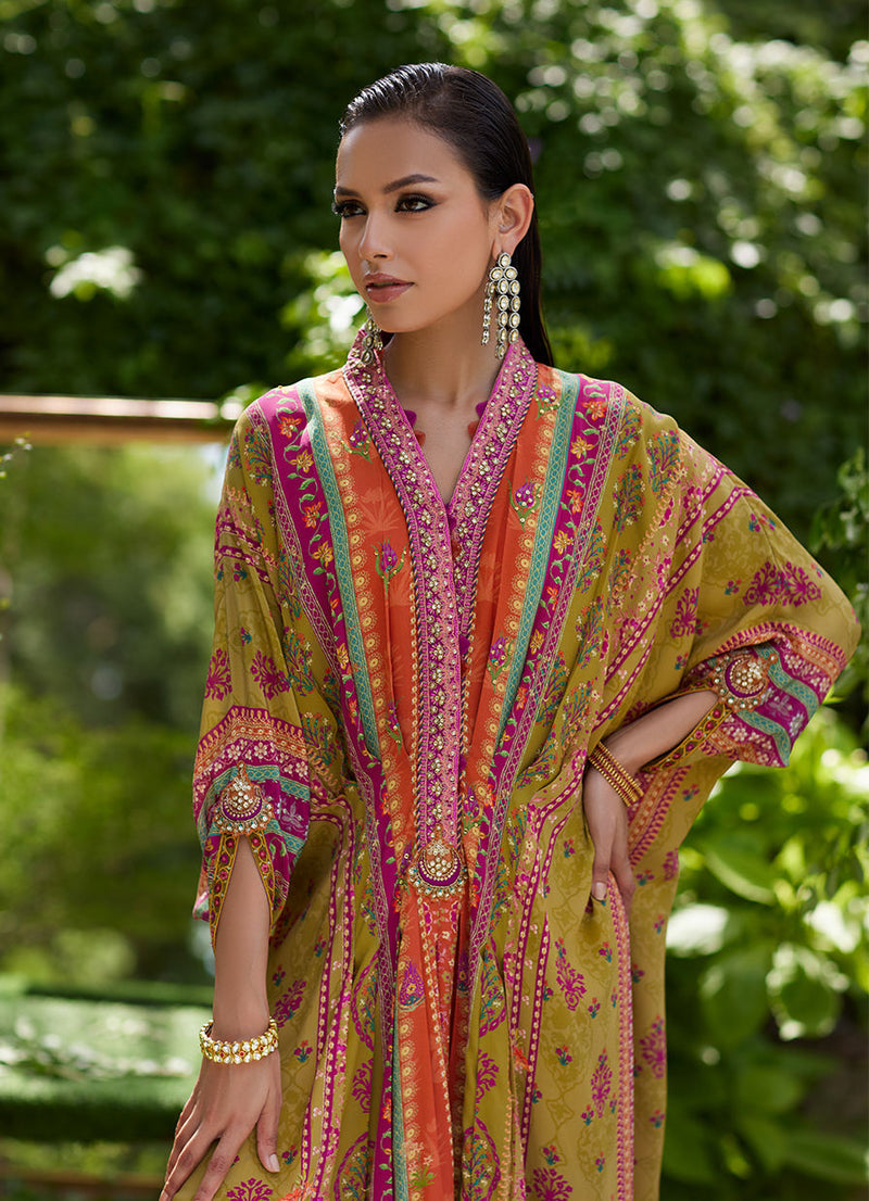 Farah Talib Aziz | Mayna Festive Prints 24 | Qailah Kaftan by Farah Talib Aziz - Designer Dress - Type: Ladies Clothes - Available at Libayah - 100% Original
