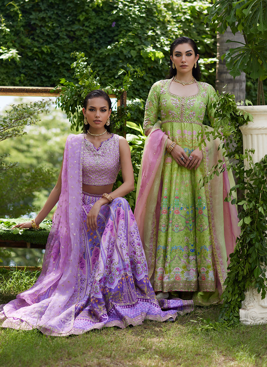 Farah Talib Aziz | Mayna Festive Prints 24 | Ferazia Embellished Lehenga Choli by Farah Talib Aziz - Designer Dress - Type: Ladies Clothes - Available at Libayah - 100% Original
