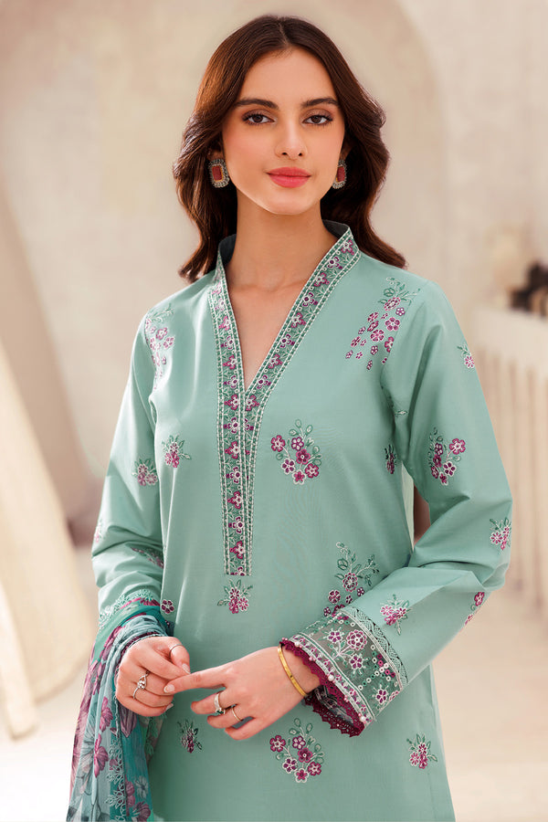 Farasha | Bahaar Embroidered Lawn | Cyan Whisper by Farasha - Designer Dress - Type: Ladies Clothes - Available at Libayah - 100% Original