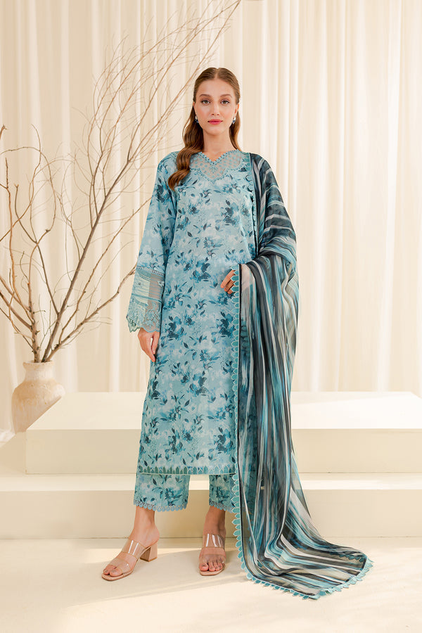Farasha | Printed Essentials | AQUA BERYL by Farasha - Designer Dress - Type: Ladies Clothes - Available at Libayah - 100% Original