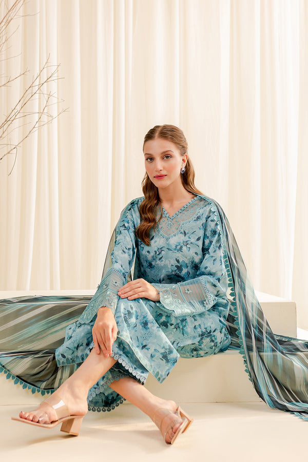 Farasha | Printed Essentials | AQUA BERYL by Farasha - Designer Dress - Type: Ladies Clothes - Available at Libayah - 100% Original