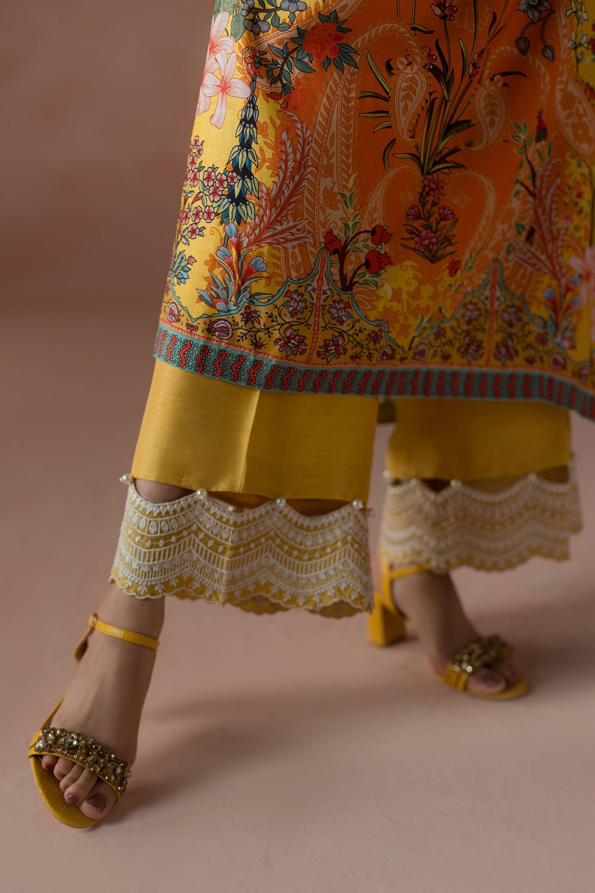 Ammara Khan | Flo 25 |Mango Slush Long Shirt Set (D-04) by Ammara Khan - Designer Dress - Type: Ladies Clothes - Available at Libayah - 100% Original