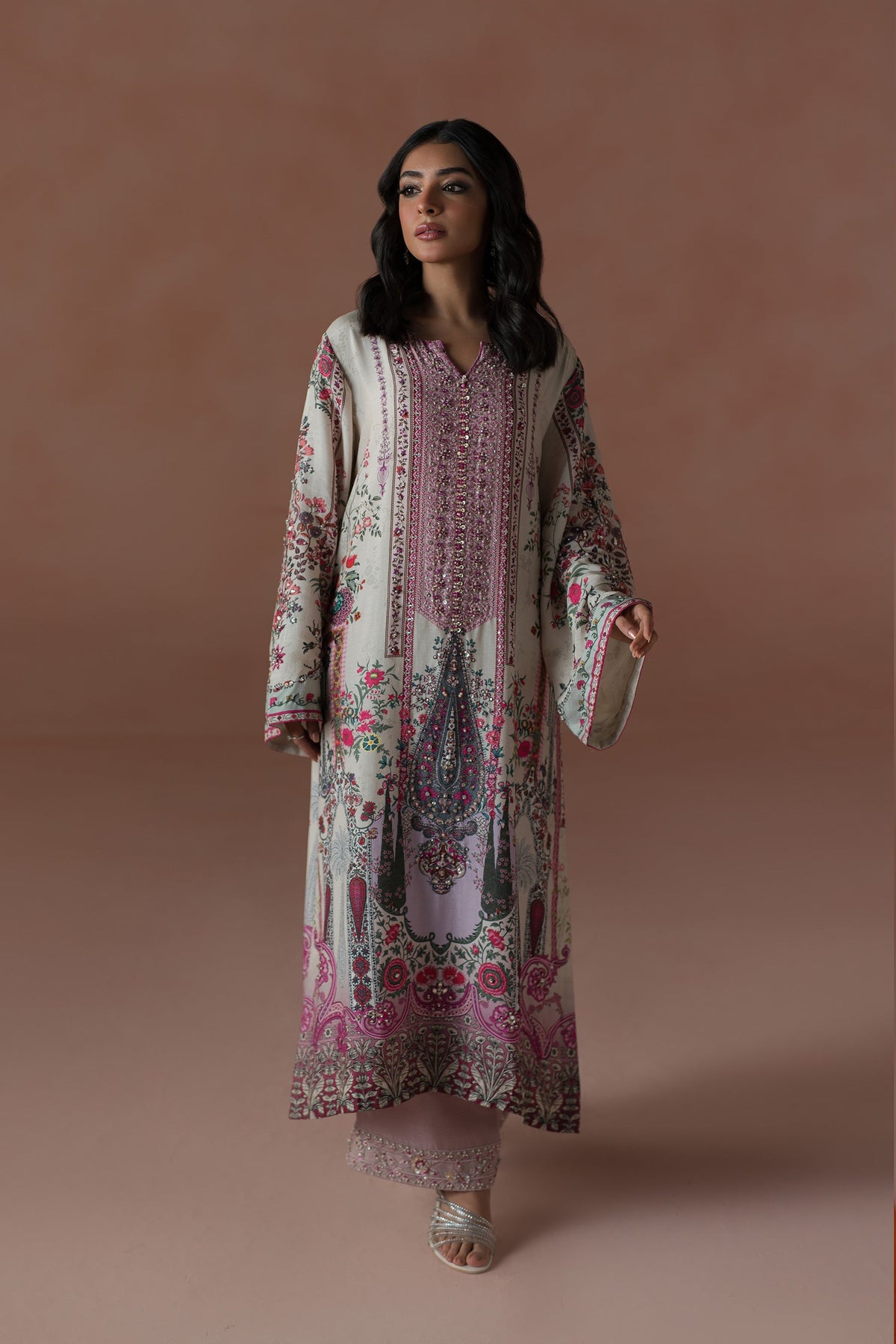 Ammara Khan | Flo 25 | Raspberry Cooler Long shirt Set (D-05) by Ammara Khan - Designer Dress - Type: Ladies Clothes - Available at Libayah - 100% Original