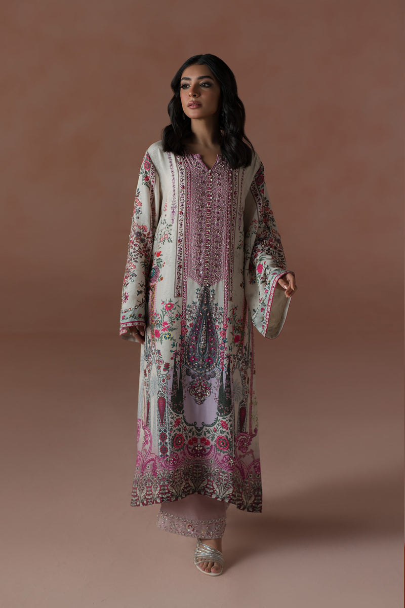 Ammara Khan | Flo 25 | Raspberry Cooler Long shirt Set (D-05) by Ammara Khan - Designer Dress - Type: Ladies Clothes - Available at Libayah - 100% Original