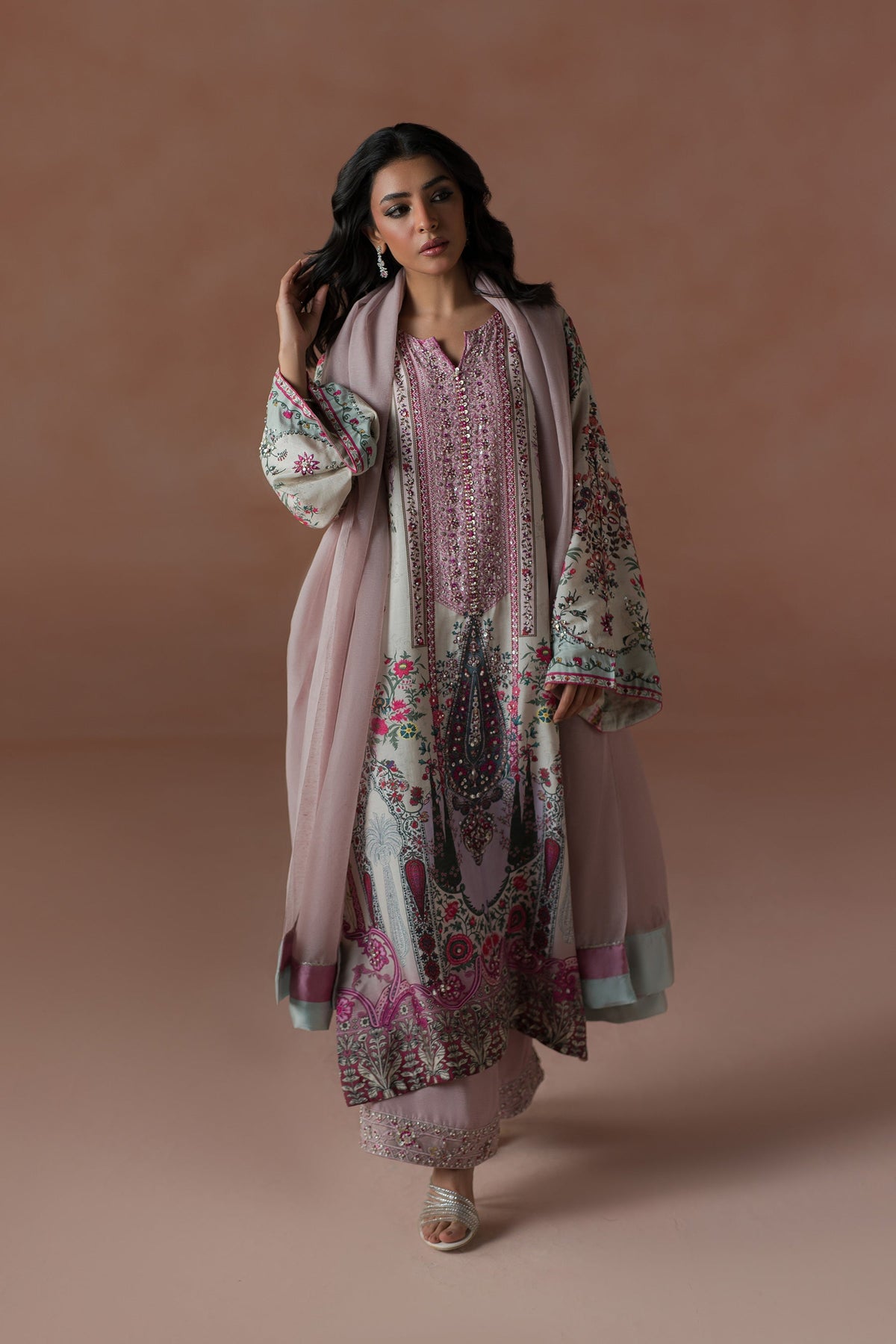 Ammara Khan | Flo 25 | Raspberry Cooler Long shirt Set (D-05) by Ammara Khan - Designer Dress - Type: Ladies Clothes - Available at Libayah - 100% Original