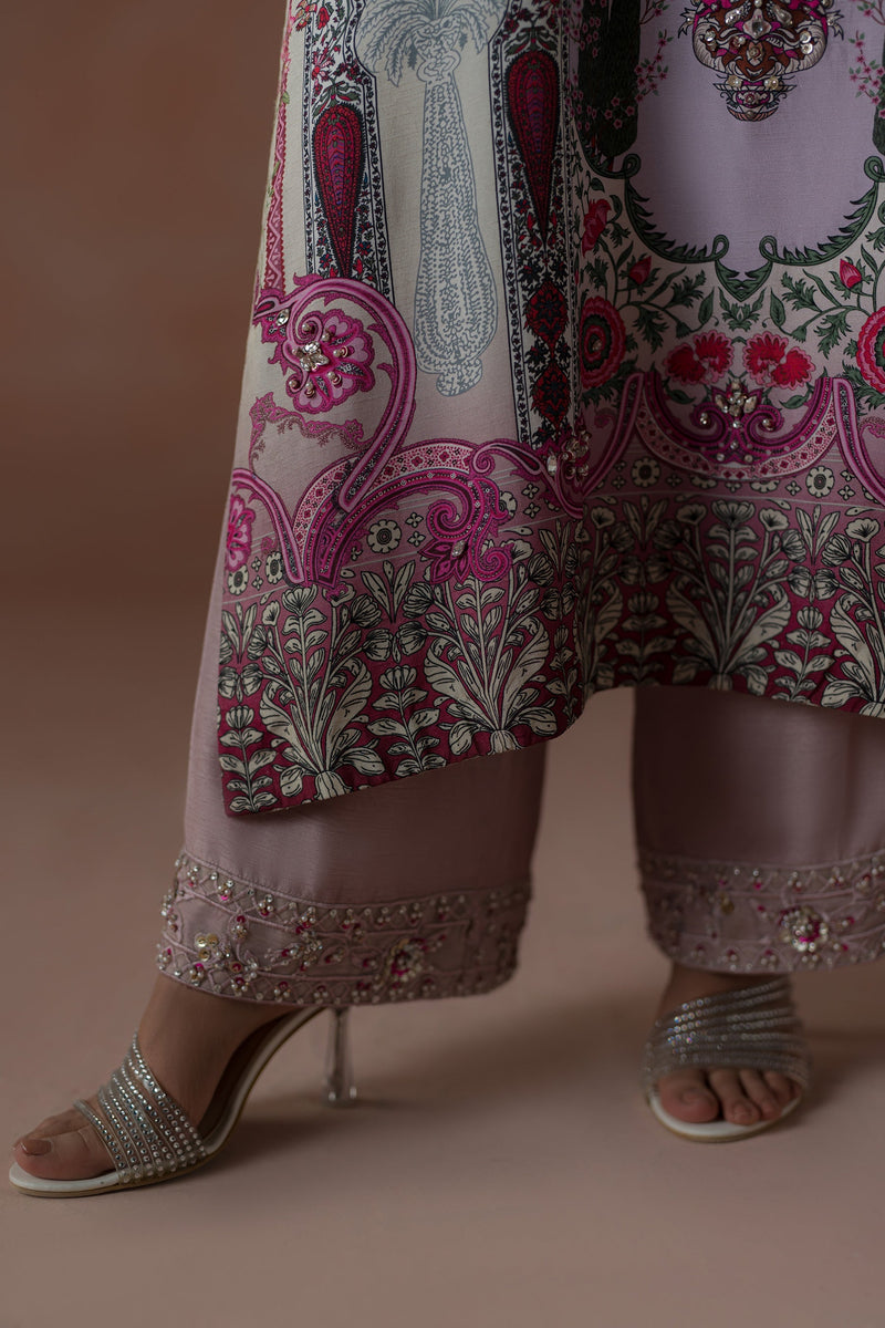 Ammara Khan | Flo 25 | Raspberry Cooler Long shirt Set (D-05) by Ammara Khan - Designer Dress - Type: Ladies Clothes - Available at Libayah - 100% Original