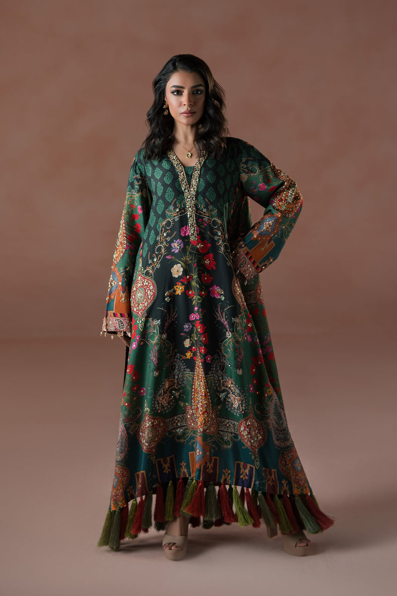 Ammara Khan | Flo 25 | Forest Floral Tassel Kaftan Set (D-06) by Ammara Khan - Designer Dress - Type: Ladies Clothes - Available at Libayah - 100% Original