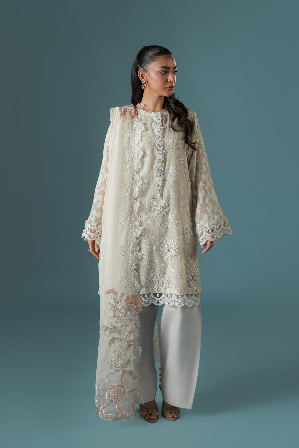 Ammara Khan | Flo 25 | Pearl Spring Lily Shalwar Set (D-10) by Ammara Khan - Designer Dress - Type: Ladies Clothes - Available at Libayah - 100% Original