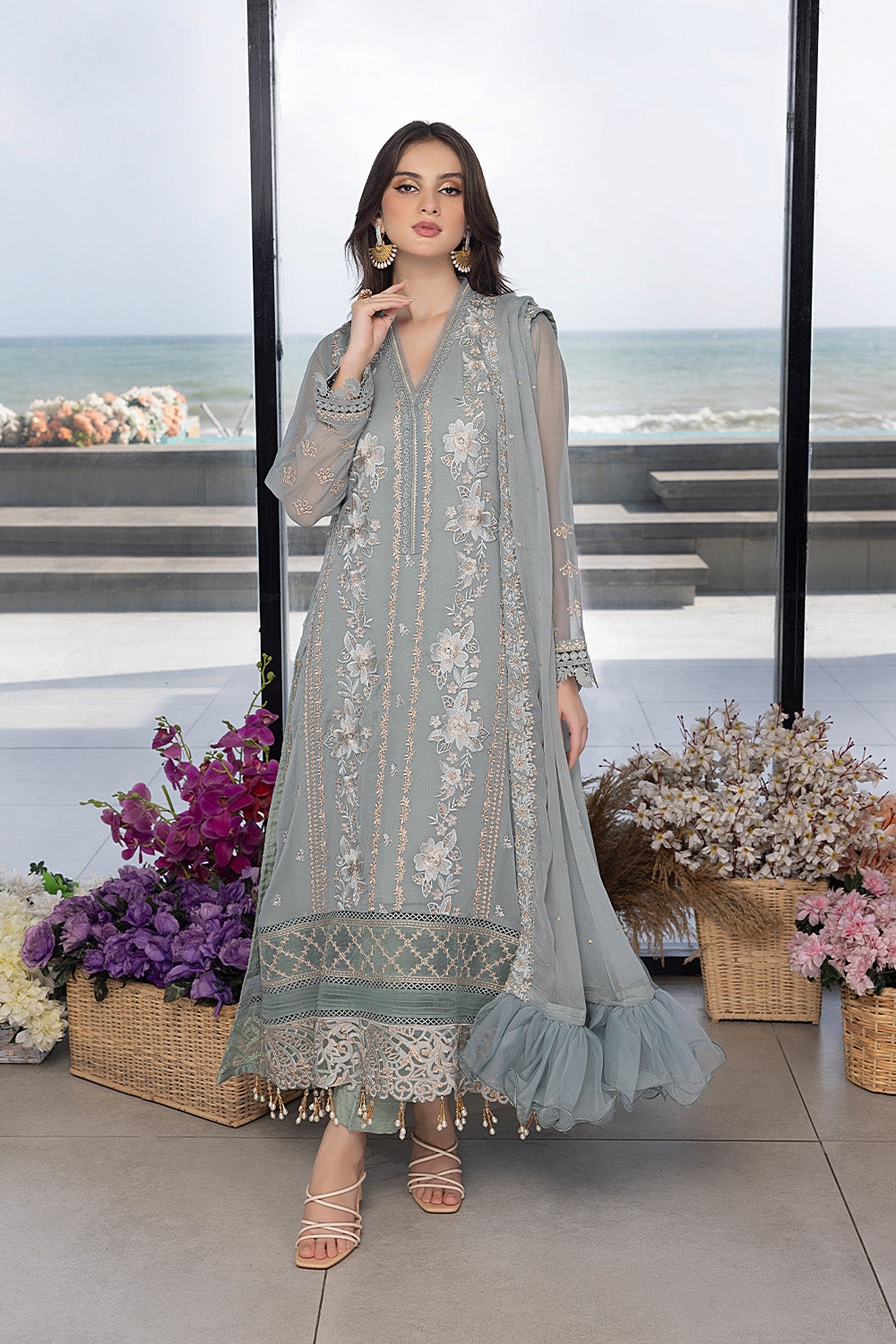 Azure | Luxe Formals | Floral Fringe by Azure - Designer Dress - Type: Ladies Clothes - Available at Libayah - 100% Original