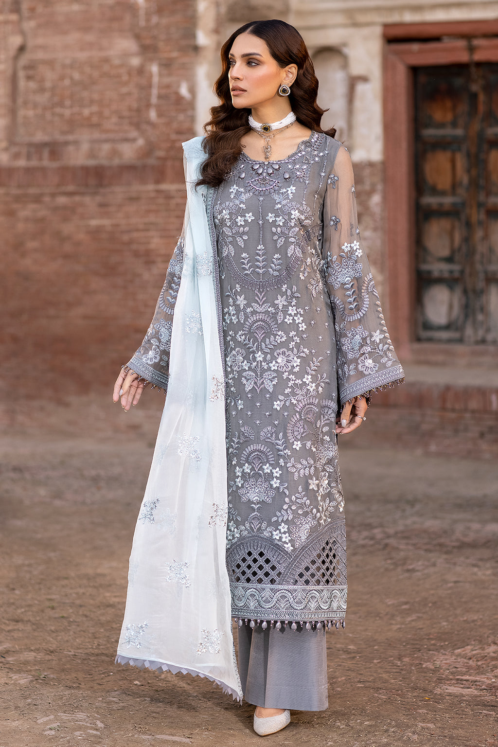 Flossie | Safeera Formals vol 13 | STORMY GREY (A) by Flossie - Designer Dress - Type: Ladies Clothes - Available at Libayah - 100% Original