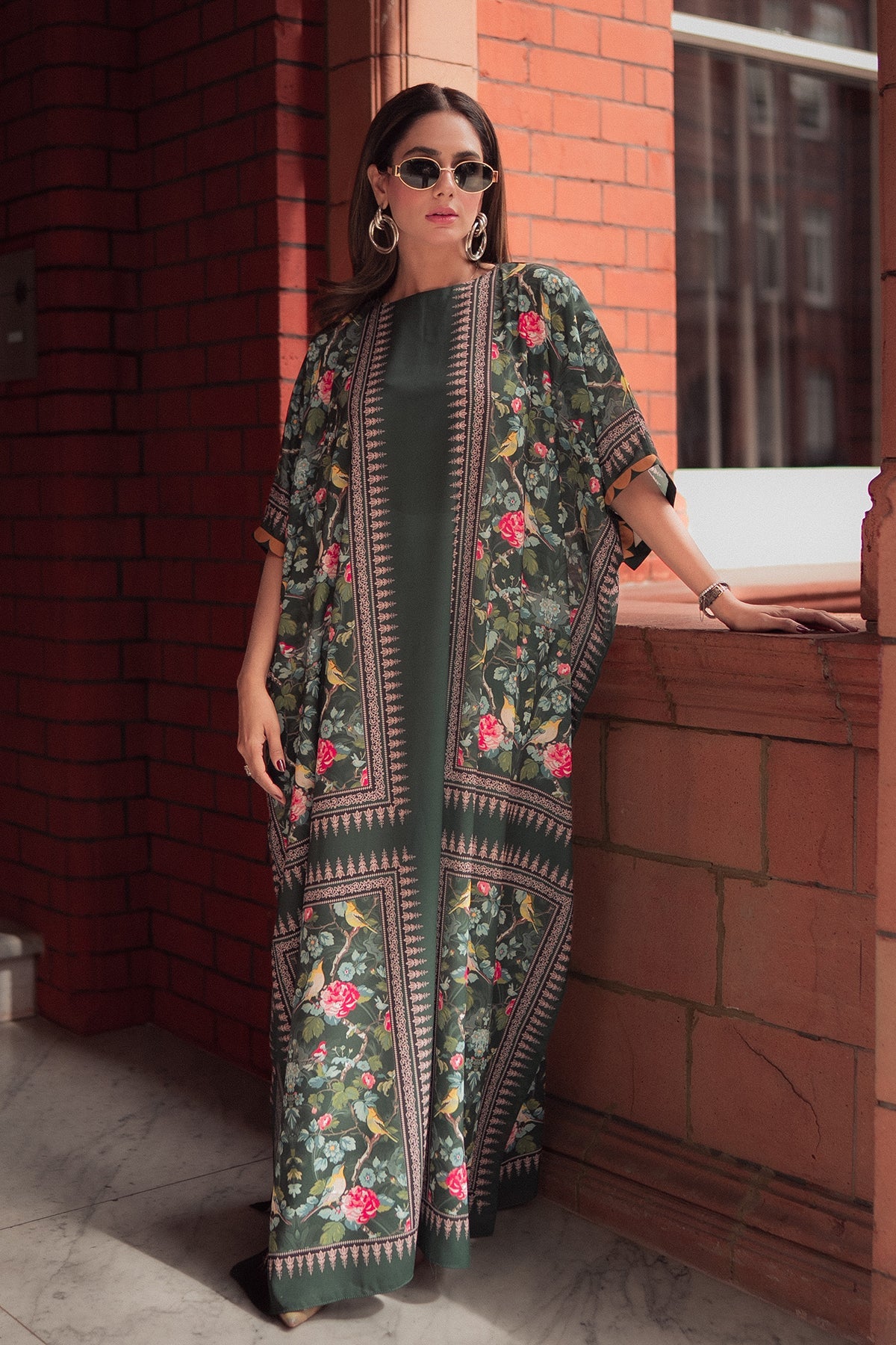Erum Khan | Kaftan Edit | Flora Flow by Erum Khan - Designer Dress  - Type : Ladies Clothes - Available at Libayah - 100% Original 