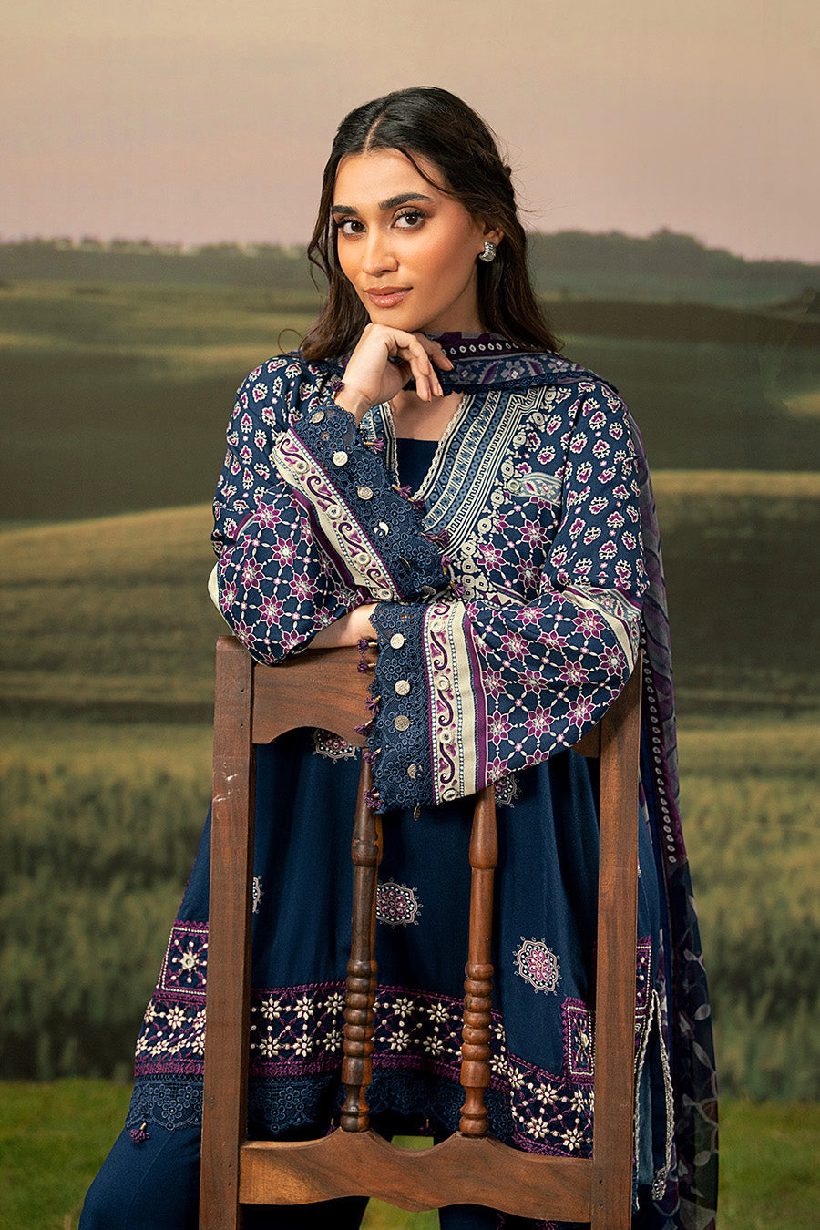 Maria B | Basics Winter 25 | MB-PFUS25-09B by Maria B - Designer Dress  - Type : Ladies Clothes - Available at Libayah - 100% Original 