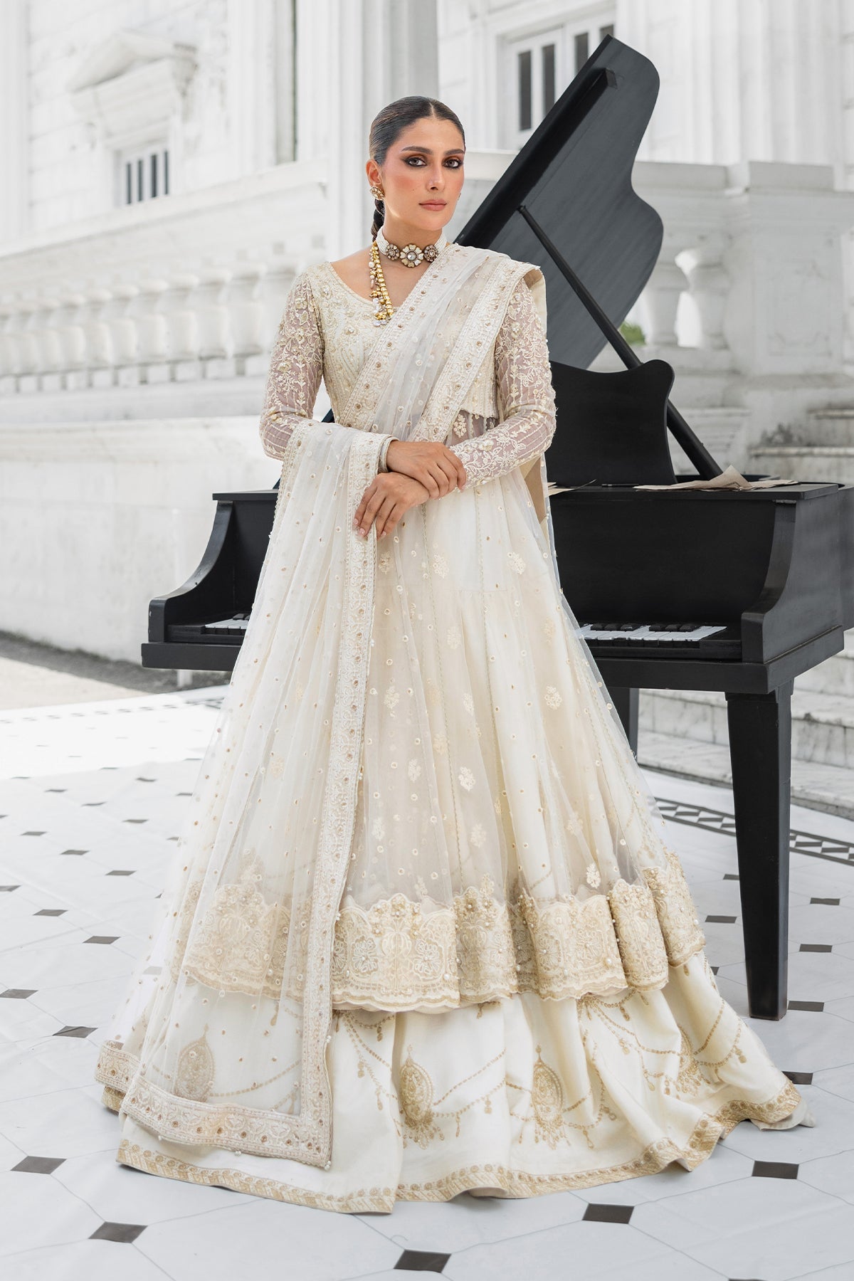 Erum Khan | Jahan Wedding 25 | Snow Pearl by Erum Khan - Designer Dress  - Type : Ladies Clothes - Available at Libayah - 100% Original 