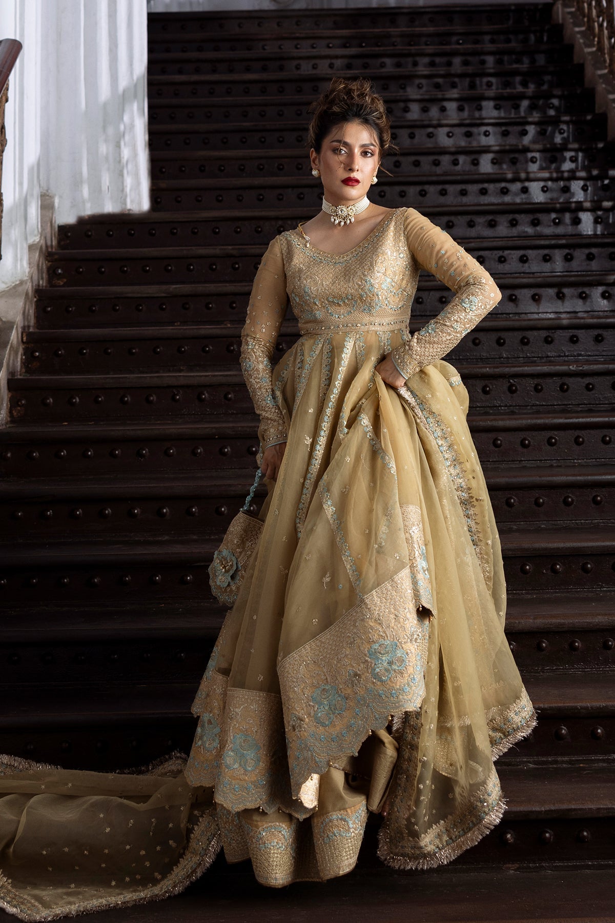 Erum Khan | Jahan Wedding 25 | Golden Glow by Erum Khan - Designer Dress  - Type : Ladies Clothes - Available at Libayah - 100% Original 