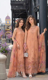Noor by Saadia Asad | Eid Luxe Chikankari 26 | D6 - Apricot Allure by Noor by Saadia Asad - Designer Dress  - Type : Ladies Clothes - Available at Libayah - 100% Original 