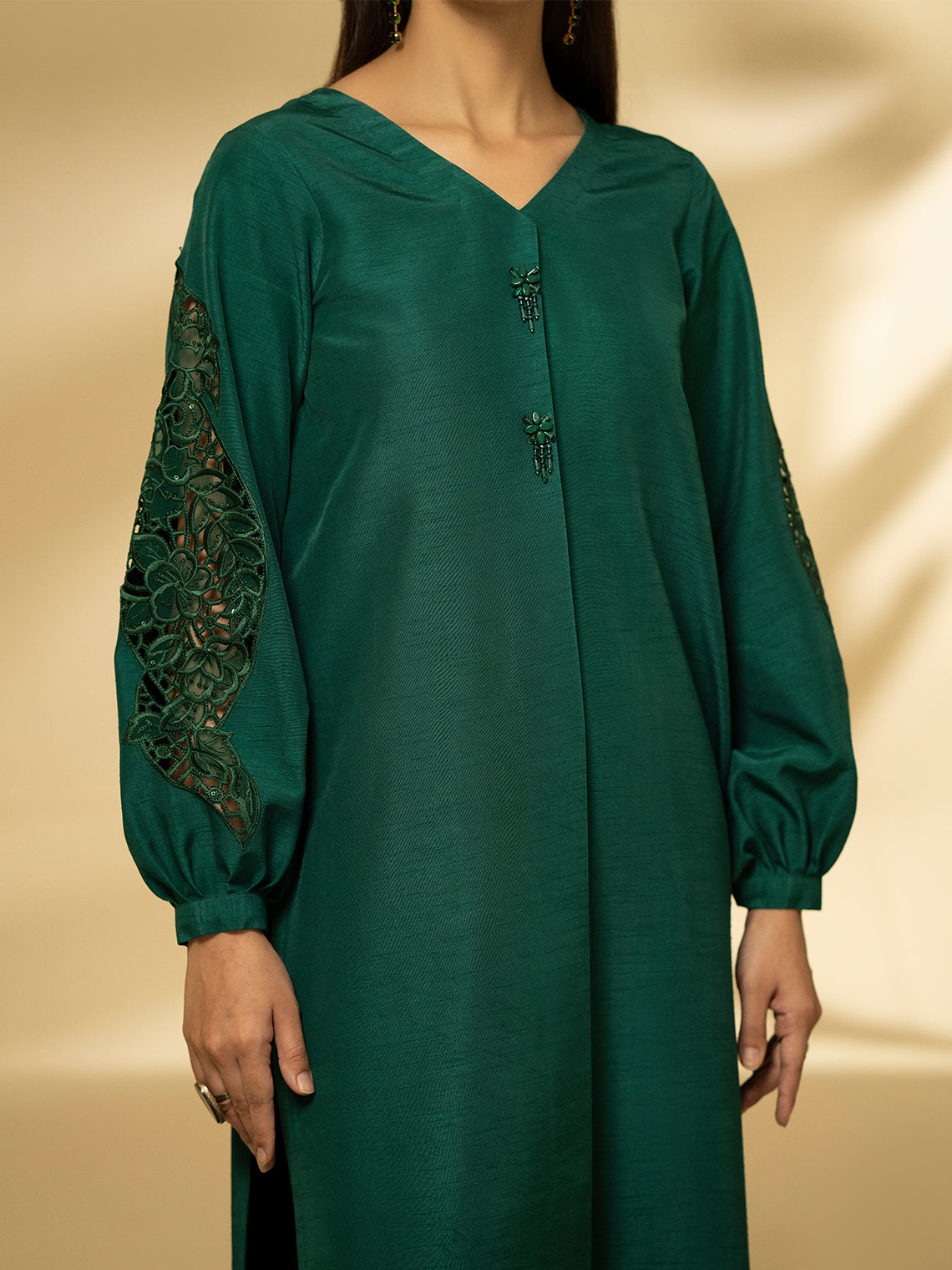 Fozia Khalid | Eid Edit 24 | Emerald Symphony by Fozia Khalid - Designer Dress - Type: Ladies Clothes - Available at Libayah - 100% Original