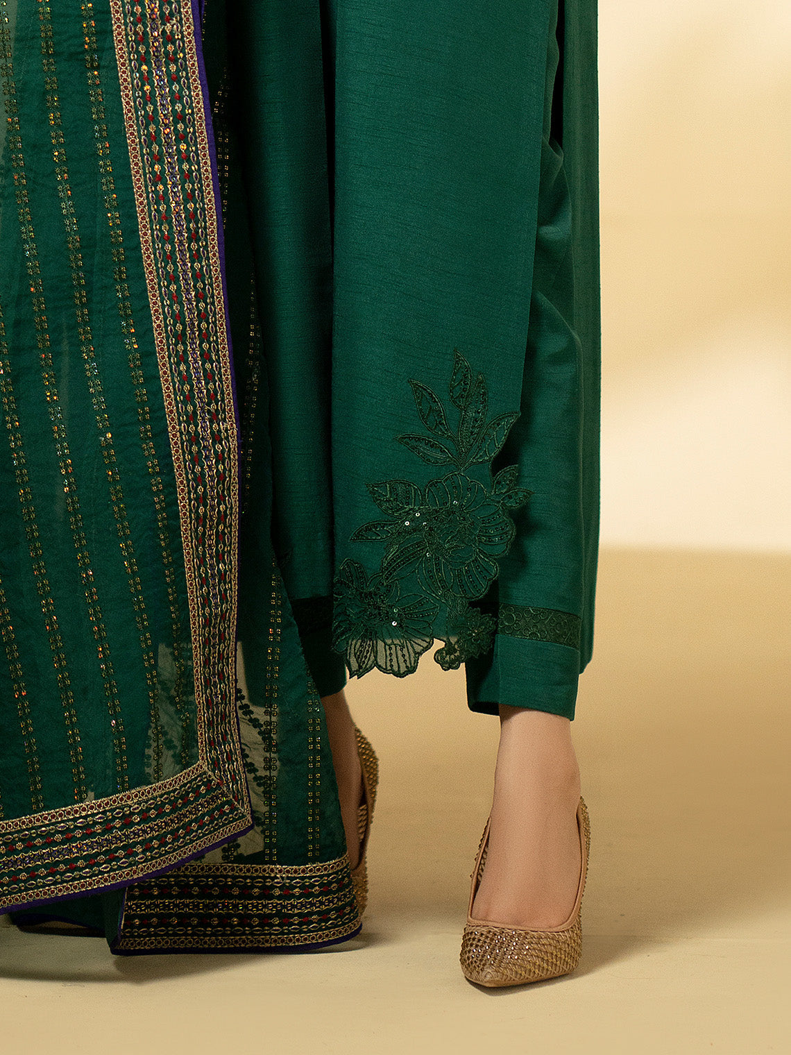 Fozia Khalid | Eid Edit 24 | Emerald Symphony by Fozia Khalid - Designer Dress - Type: Ladies Clothes - Available at Libayah - 100% Original