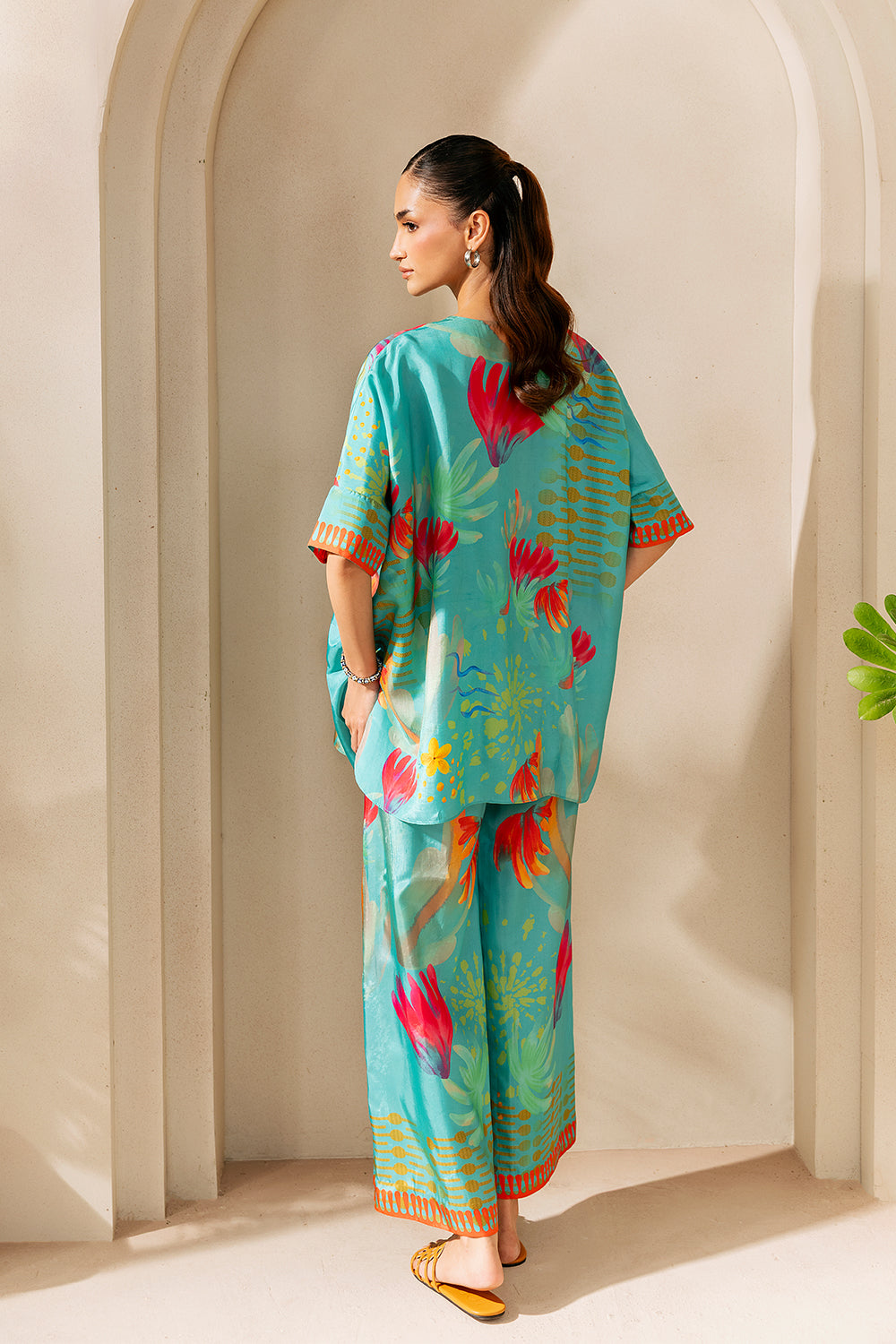 SUNSET SAMBA - SRSP-25-03 – authentic Pakistani dress from the Saira Rizwan Silk Coords 25 collection for women in the UK.
