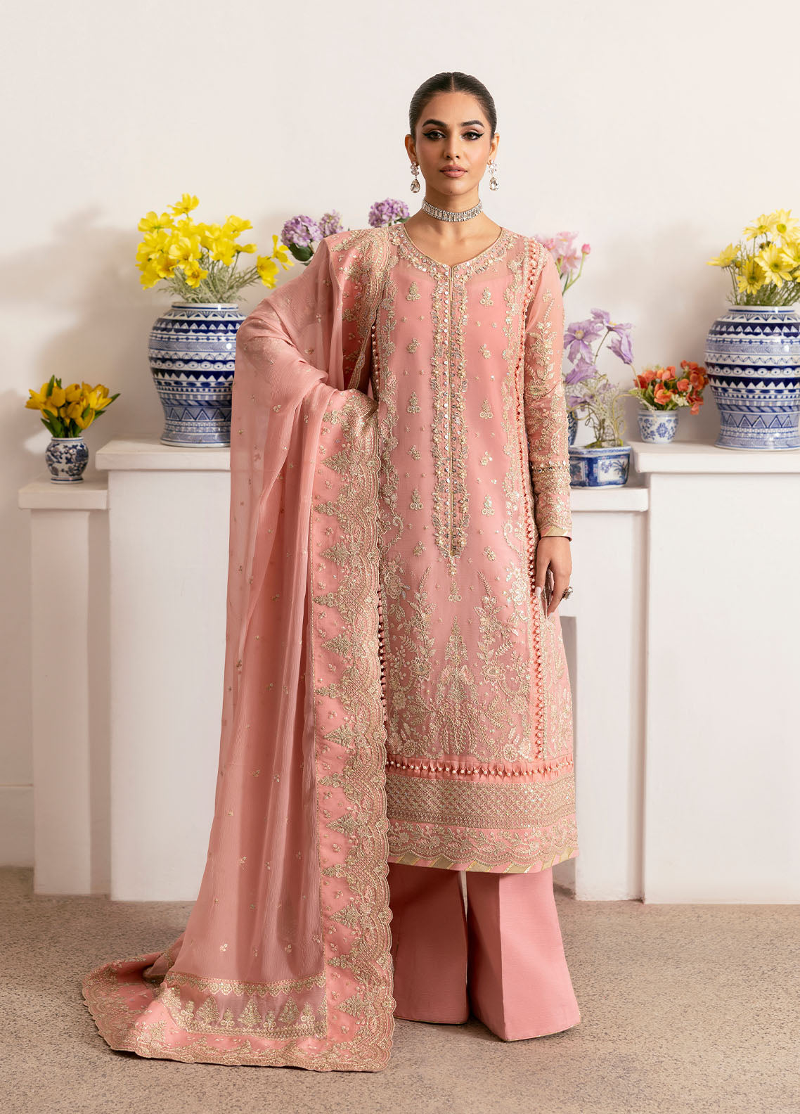 Gulaal | Reverie Embroidered Chiffon | CORALYN by Gulaal - Designer Dress - Type: Ladies Clothes - Available at Libayah - 100% Original