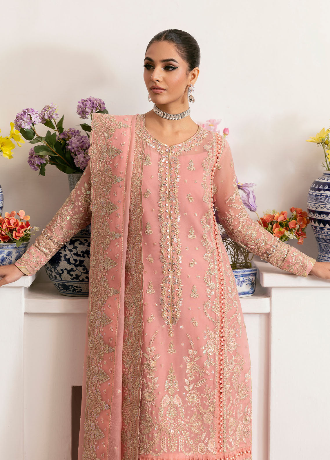 Gulaal | Reverie Embroidered Chiffon | CORALYN by Gulaal - Designer Dress - Type: Ladies Clothes - Available at Libayah - 100% Original