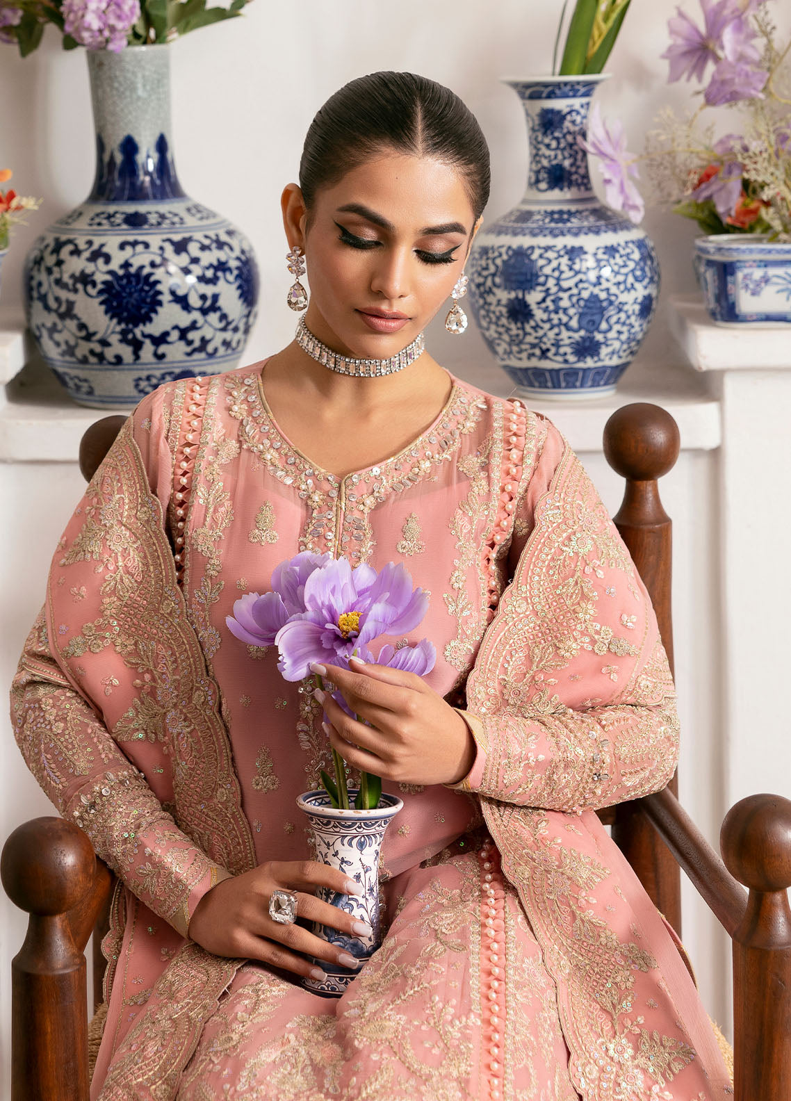 Gulaal | Reverie Embroidered Chiffon | CORALYN by Gulaal - Designer Dress - Type: Ladies Clothes - Available at Libayah - 100% Original