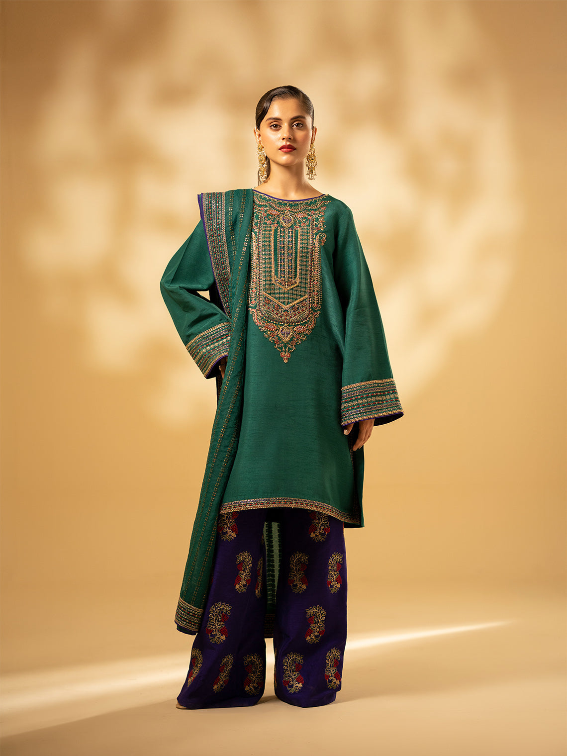 Fozia Khalid | Eid Edit 24 | Emerald Craftsmanship by Fozia Khalid - Designer Dress - Type: Ladies Clothes - Available at Libayah - 100% Original