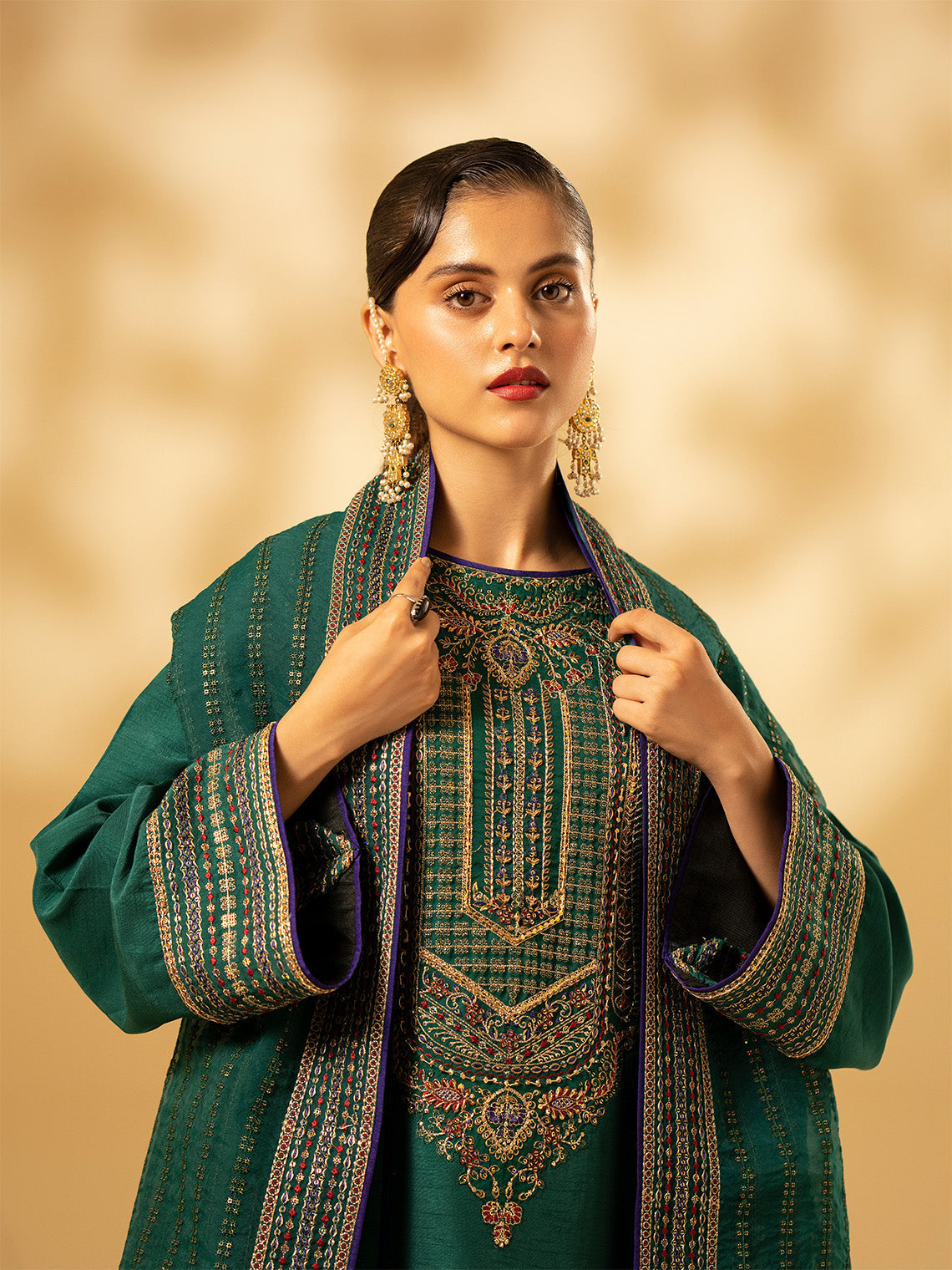 Fozia Khalid | Eid Edit 24 | Emerald Craftsmanship by Fozia Khalid - Designer Dress - Type: Ladies Clothes - Available at Libayah - 100% Original