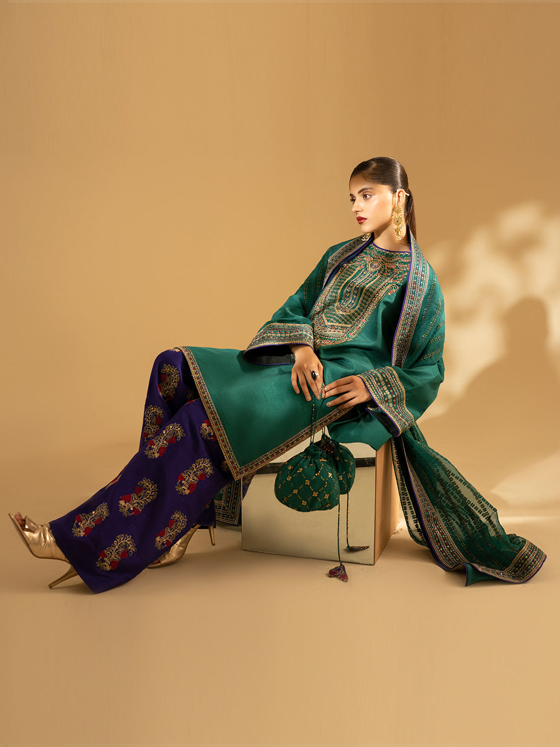 Fozia Khalid | Eid Edit 24 | Emerald Craftsmanship by Fozia Khalid - Designer Dress - Type: Ladies Clothes - Available at Libayah - 100% Original