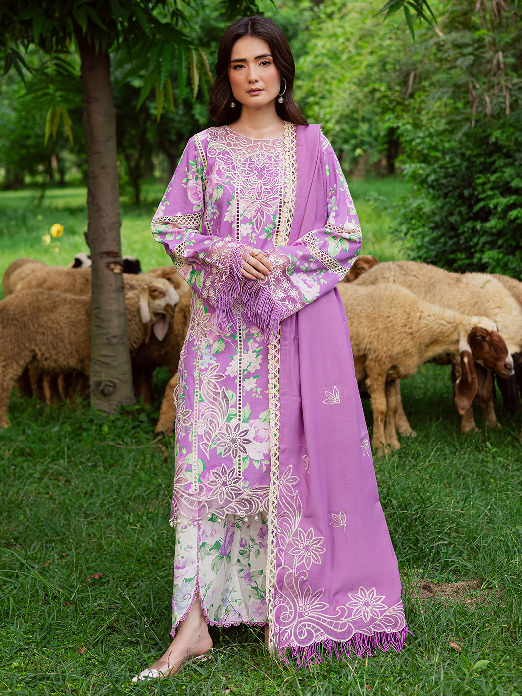 GR-12 – authentic Pakistani dress from the Mahnur Gardenia Khaddar 25 collection for women in the UK