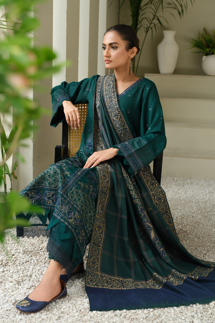 Marjjan | Aangan Embroidered Viscose |  MDS-75 (GREEN) by Marjjan - Designer Dress - Type: Ladies Clothes - Available at Libayah - 100% Original