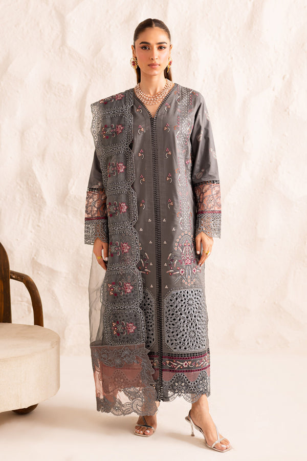 Marjjan | Guzel Lawn | SMC 205-B (Grey) by Marjjan - Designer Dress  - Type : Ladies Clothes - Available at Libayah - 100% Original 