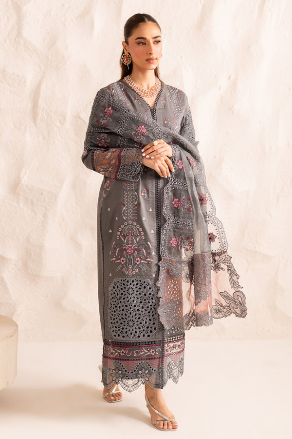 Marjjan | Guzel Lawn | SMC 205-B (Grey) by Marjjan - Designer Dress  - Type : Ladies Clothes - Available at Libayah - 100% Original 