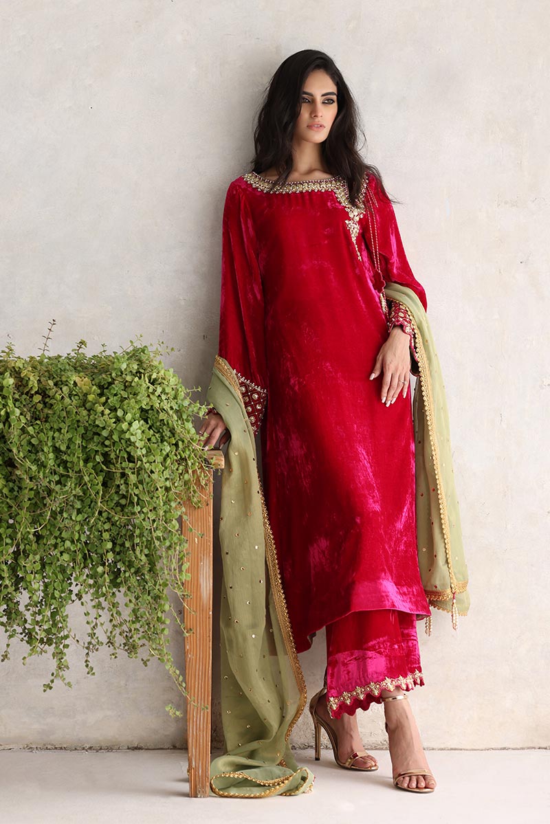 Sana Abbas | Velvet Formals | GULAAL by Sana Abbas - Designer Dress - Type: Ladies Clothes - Available at Libayah - 100% Original