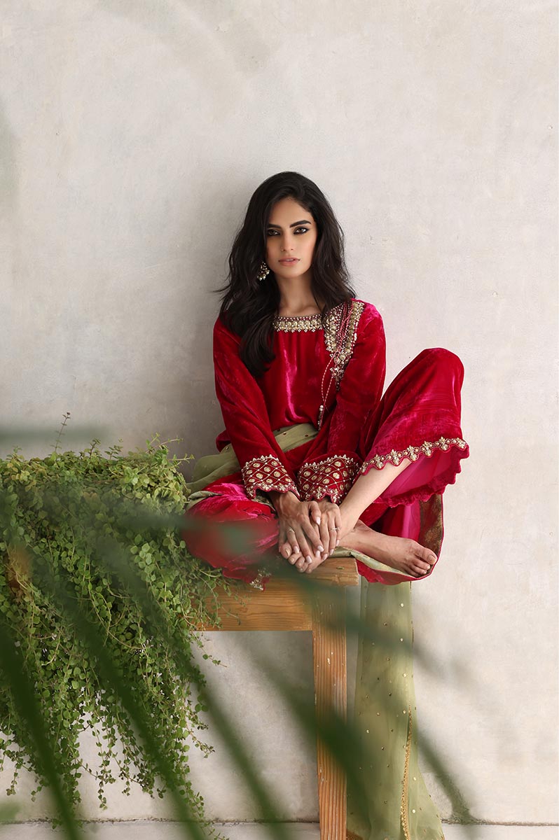 Sana Abbas | Velvet Formals | GULAAL by Sana Abbas - Designer Dress - Type: Ladies Clothes - Available at Libayah - 100% Original