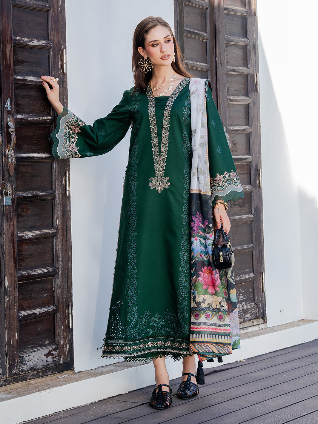 Izel | Dareen Luxury Lawn 26 | Gulrukh by Izel - Designer Dress - Type : Luxury Dress - Available at Libayah - 100% Original