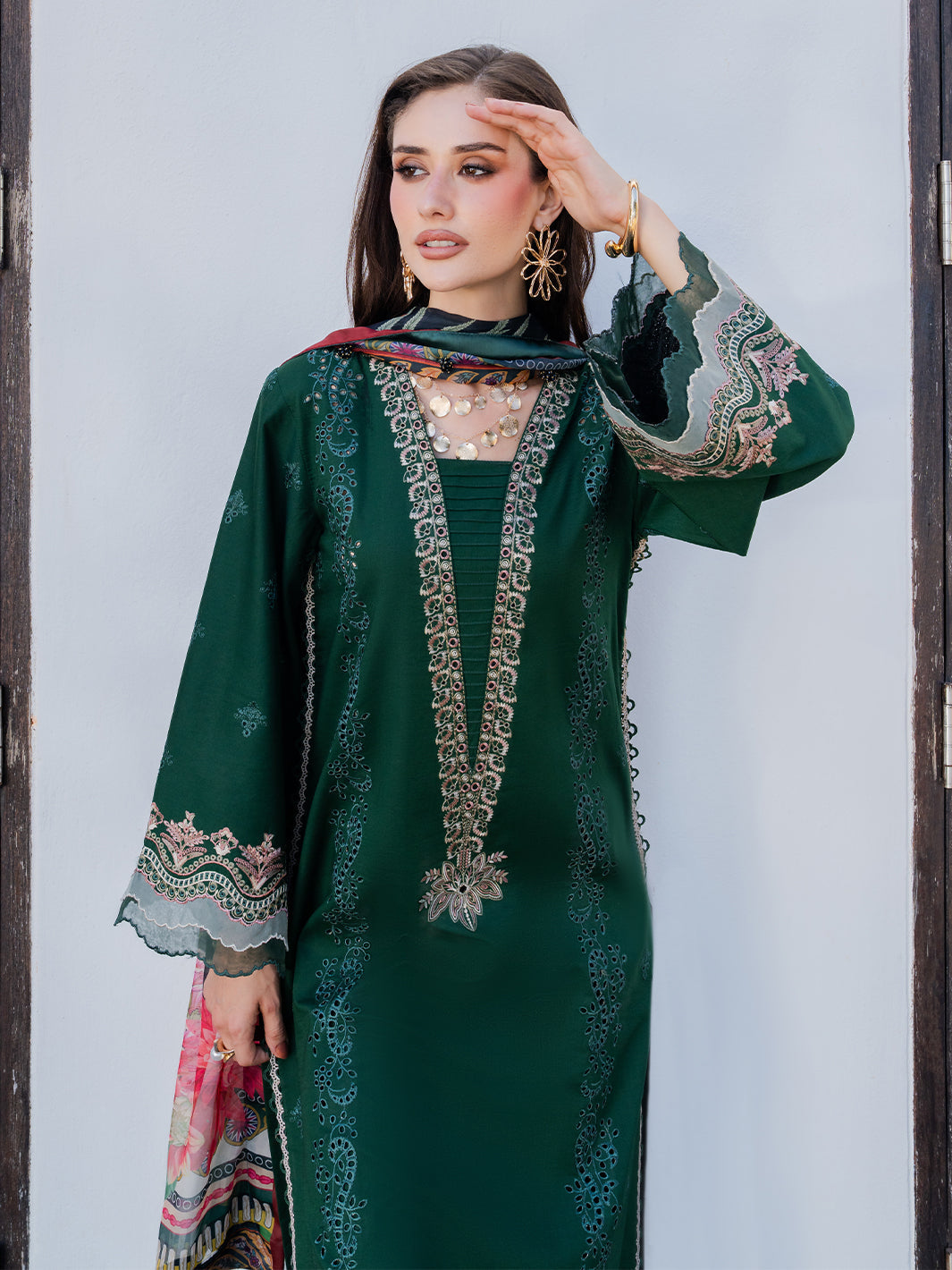 Izel | Dareen Luxury Lawn 26 | Gulrukh by Izel - Designer Dress - Type : Luxury Dress - Available at Libayah - 100% Original