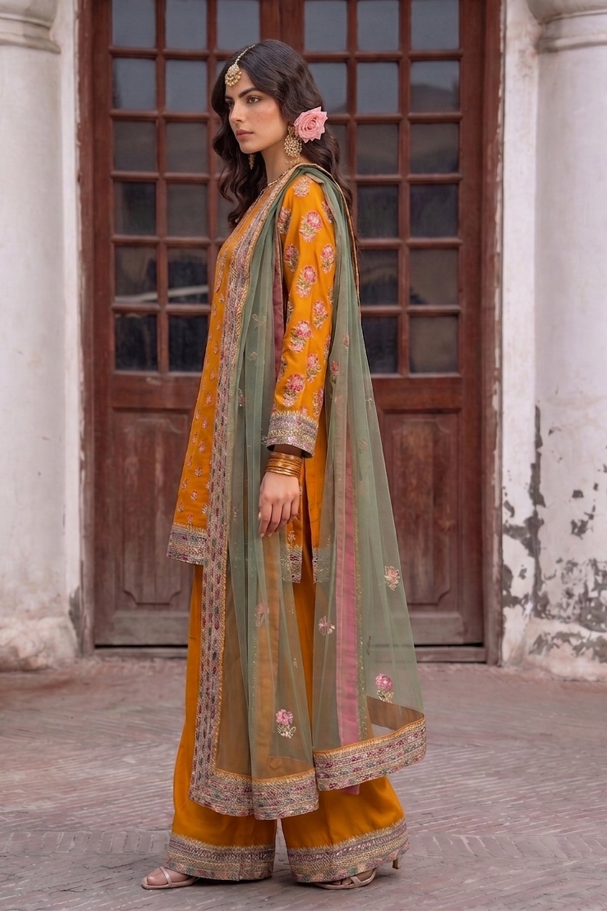 Charizma | Festive Pret | 3-PC Embroidered Raw Silk CMA-6-356 by Charizma - Designer Dress  - Type : Ladies Clothes - Available at Libayah - 100% Original 