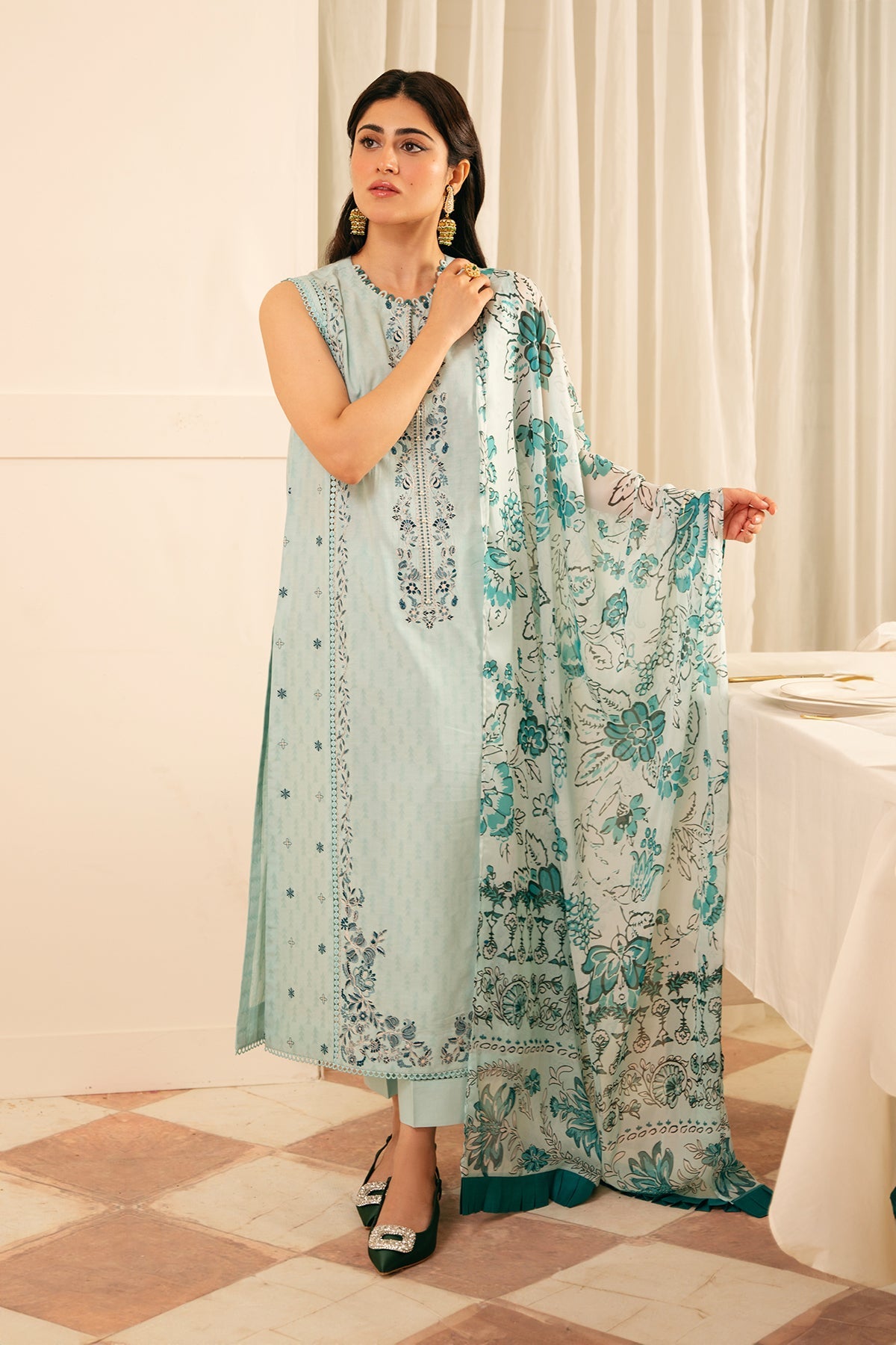 Sahar | Festive Edit | Crystal Sky by Sahar - Designer Dress - Type: Ladies Clothes - Available at Libayah - 100% Original