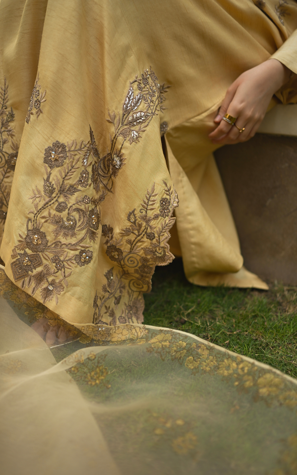 Asifa and Nabeel | Silk Edit 26 | Gilded Primrose - Designer Dress - Type : Ladies Clothes - Available at Libayah - 100% Original