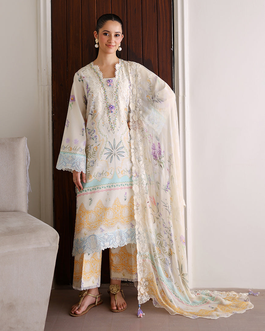 Roheenaz | Sunlit Tales Printed Embroidered Edit | Glowleaf - by Libayah - Registered Vendor of : Roheenaz - 100% Original Designer Dress