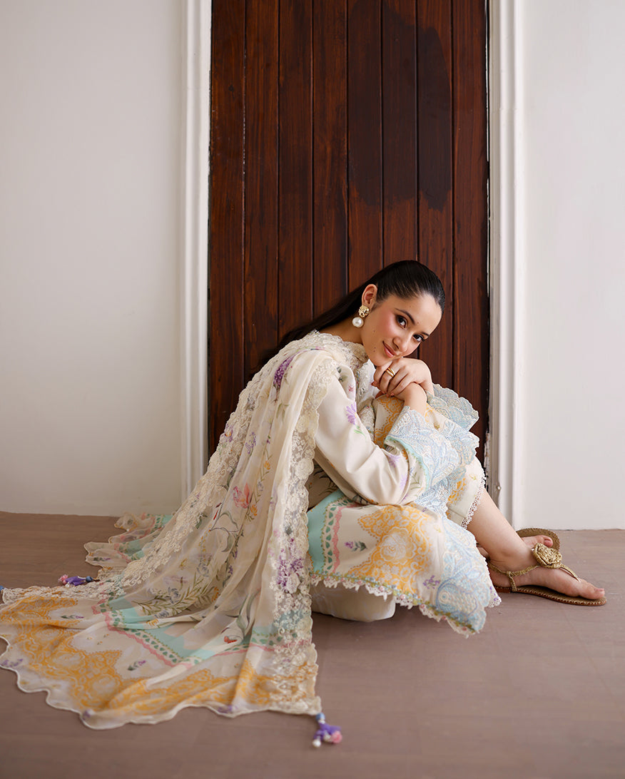 Roheenaz | Sunlit Tales Printed Embroidered Edit | Glowleaf - by Libayah - Registered Vendor of : Roheenaz - 100% Original Designer Dress