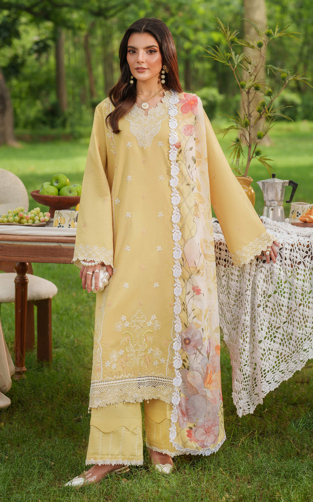 Asifa and Nabeel | Eden Cambric 25 | Golden Dust ECU25-10 by Asifa and Nabeel - Designer Dress  - Type : Ladies Clothes - Available at Libayah - 100% Original 