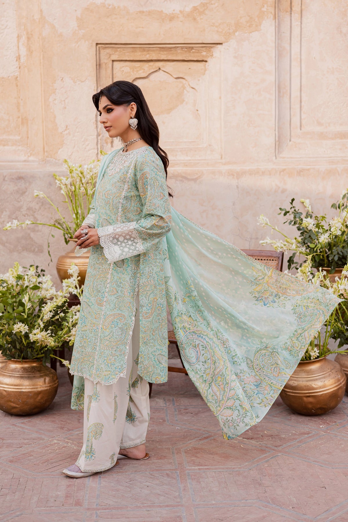 Batik | Festive Eid 26 | Green Elika by Batik - Designer Dress  - Type : Ladies Clothes - Available at Libayah - 100% Original 