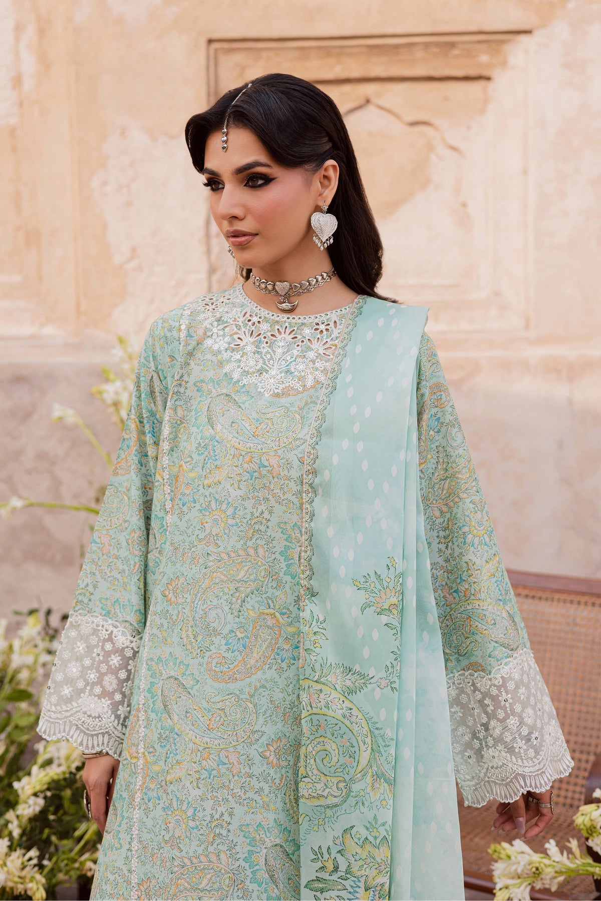 Batik | Festive Eid 26 | Green Elika by Batik - Designer Dress  - Type : Ladies Clothes - Available at Libayah - 100% Original 