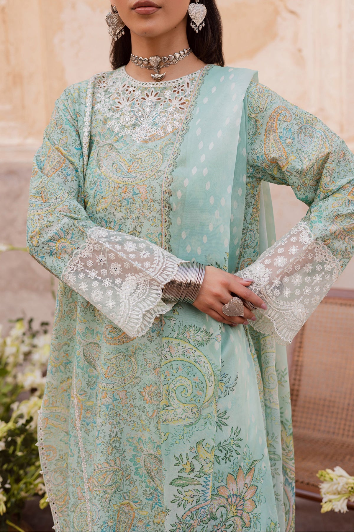 Batik | Festive Eid 26 | Green Elika by Batik - Designer Dress  - Type : Ladies Clothes - Available at Libayah - 100% Original 