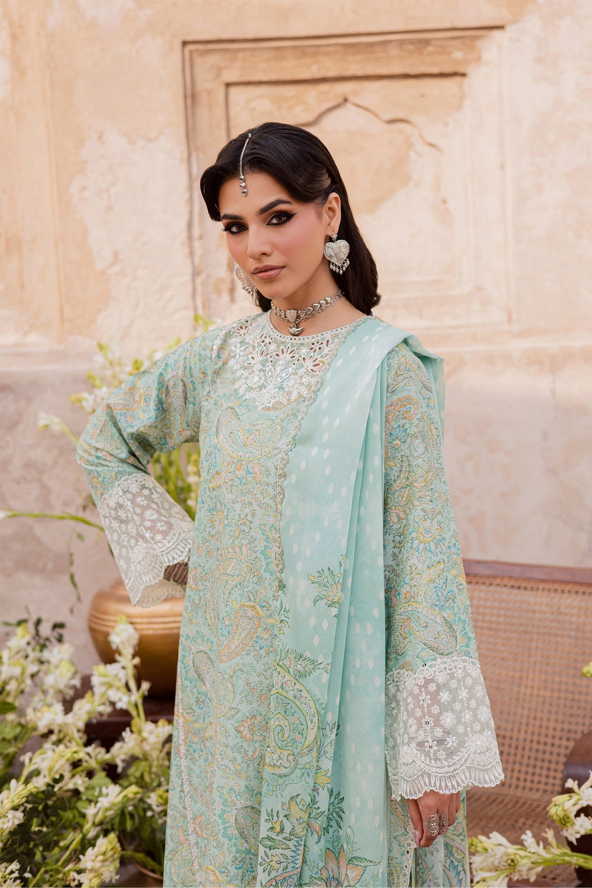 Batik | Festive Eid 26 | Green Elika by Batik - Designer Dress  - Type : Ladies Clothes - Available at Libayah - 100% Original 