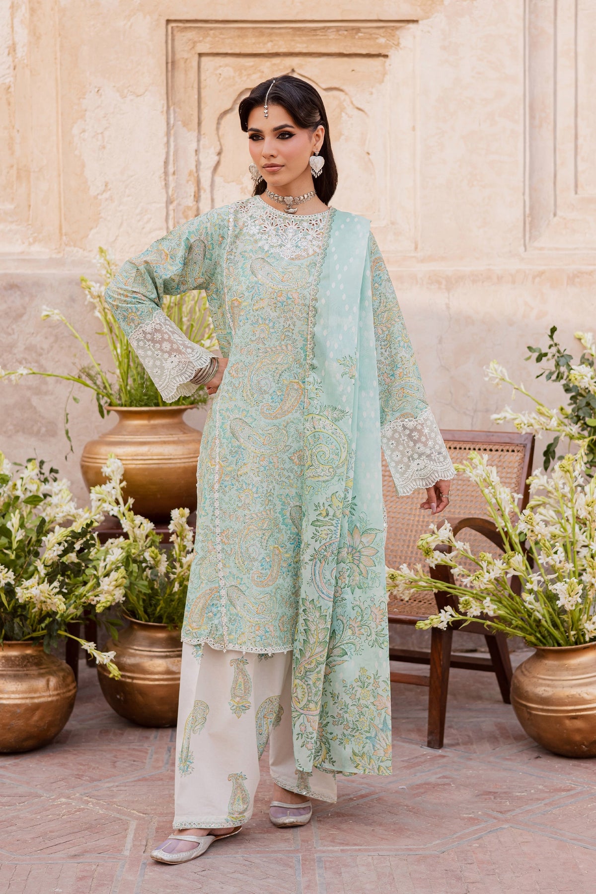 Batik | Festive Eid 26 | Green Elika by Batik - Designer Dress  - Type : Ladies Clothes - Available at Libayah - 100% Original 