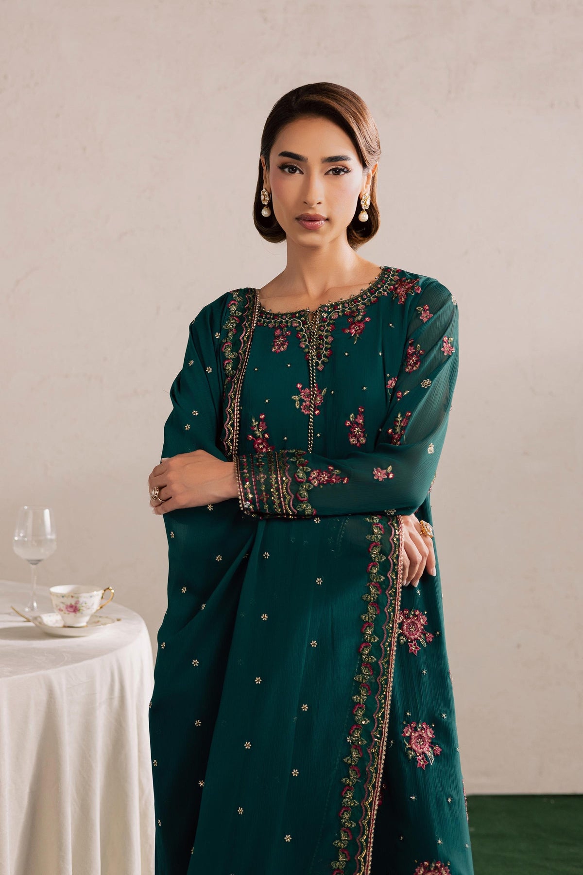 Batik | Festive Eid 26 | Green Leave - by Libayah - Registered Vendor of : Batik - 100% Original Designer Dress