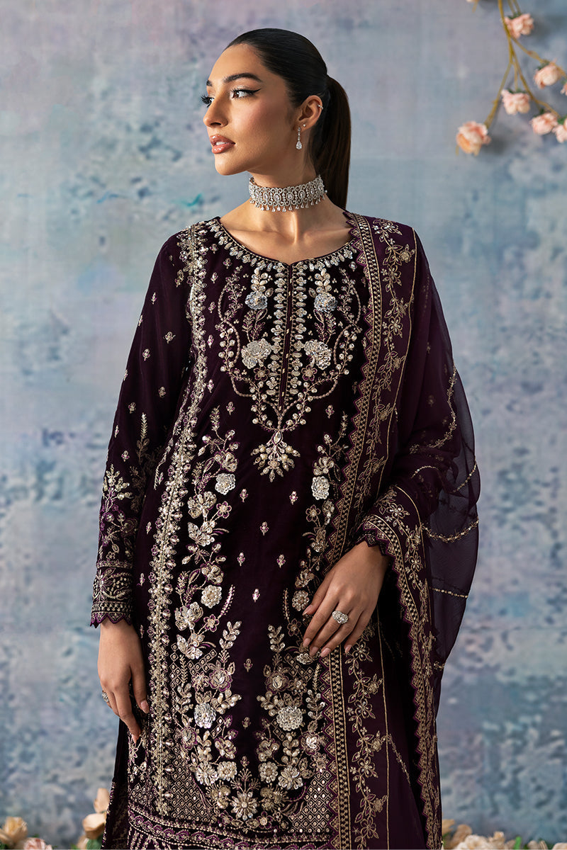 Gulaal | Celeste Velvet 24 | Plum by Gulaal - Designer Dress - Type: Ladies Clothes - Available at Libayah - 100% Original